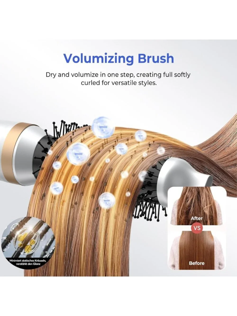 5-in-1 Blow Dryer Brush Set - Ionic Hair Tool for Curling, Volumizing
